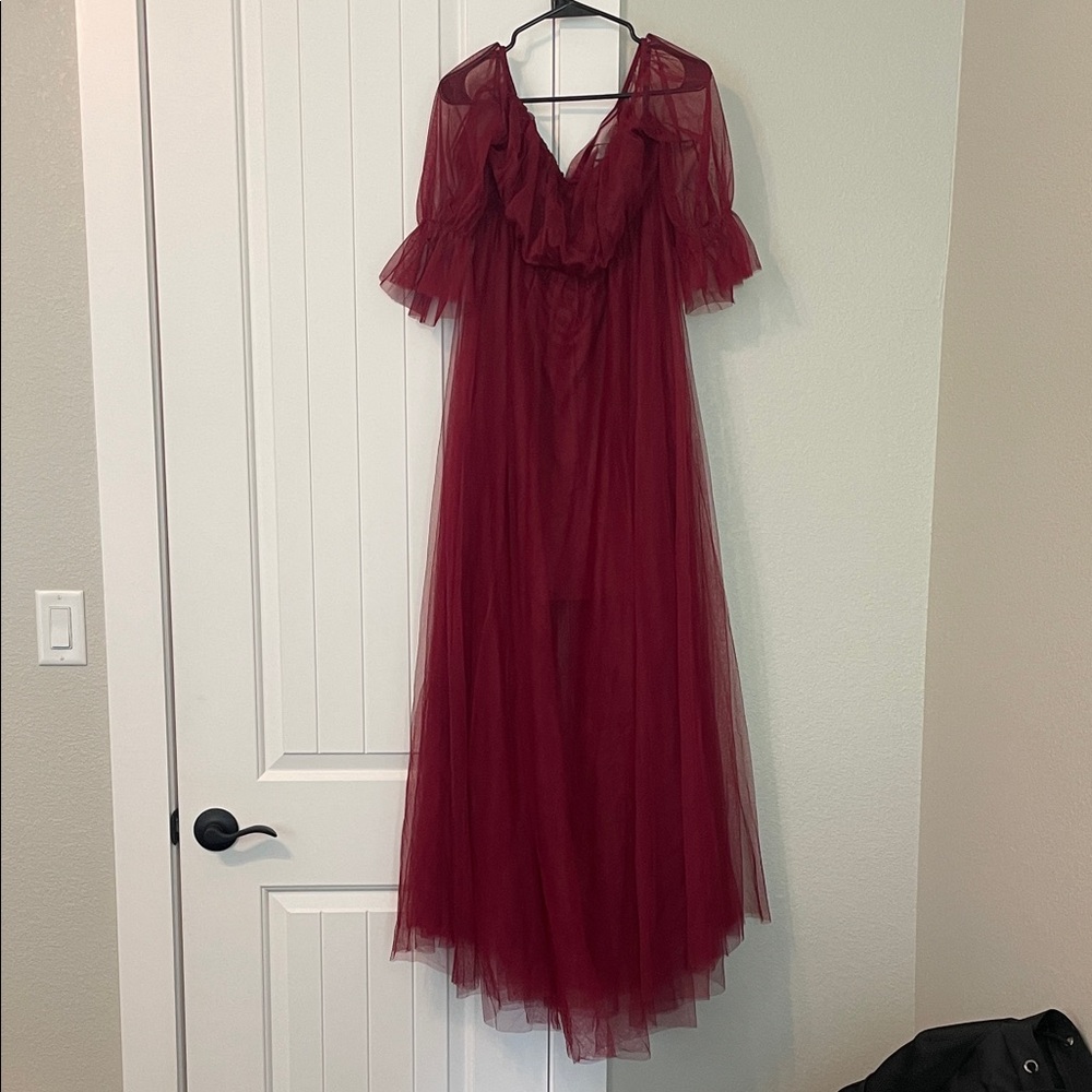 Ever Pretty Deep Red Tulle Gown